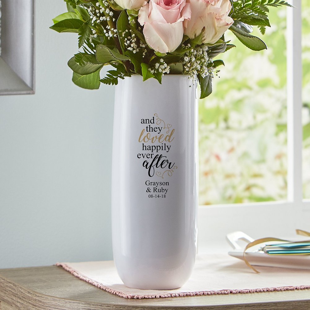 Happily Ever After Personalized Romantic Vase