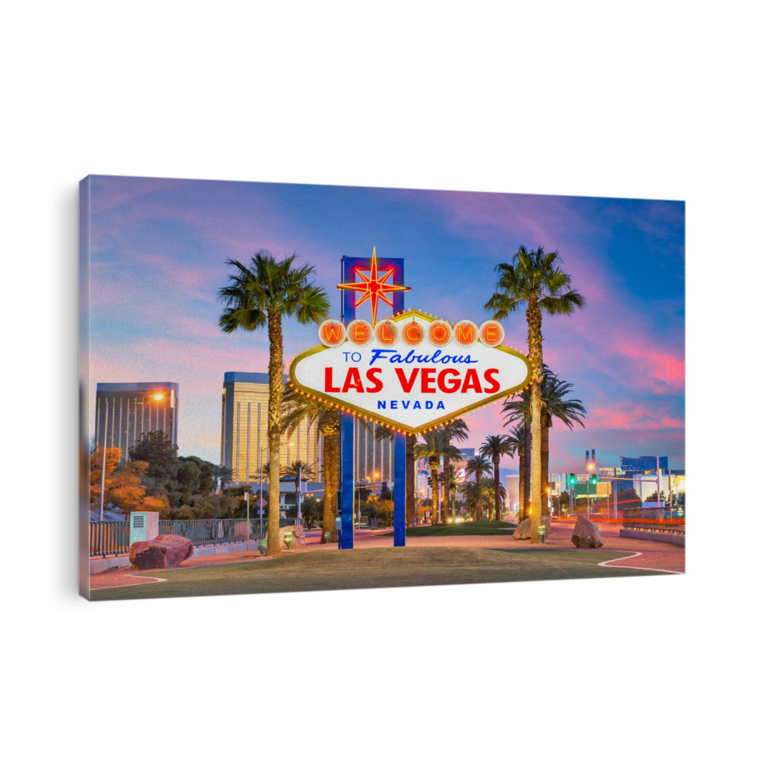 Las Vegas, Nevada, USA at the Welcome to Las Vegas Sign at dusk.