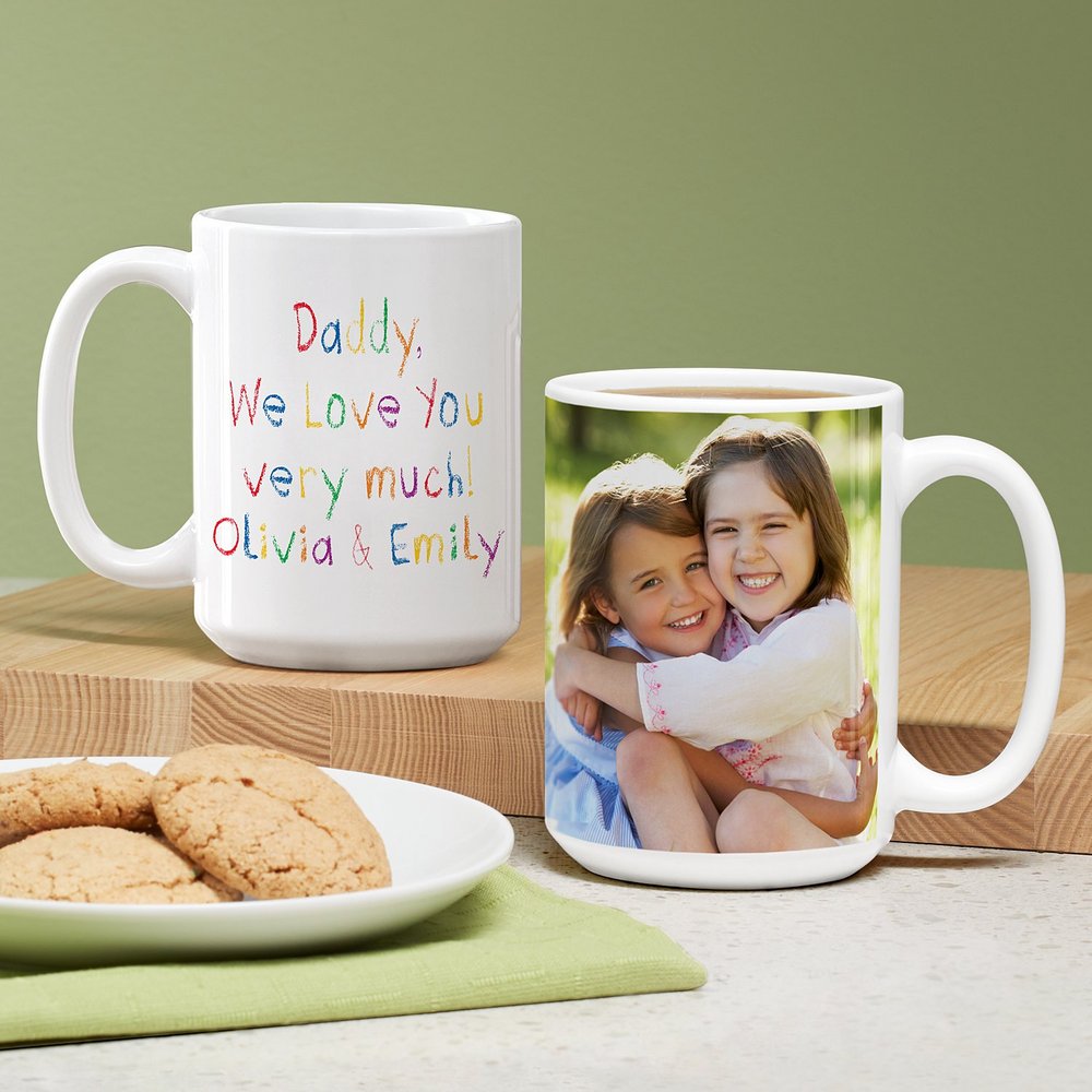 Vibrant Crayon Art Personalized Photo Mug
