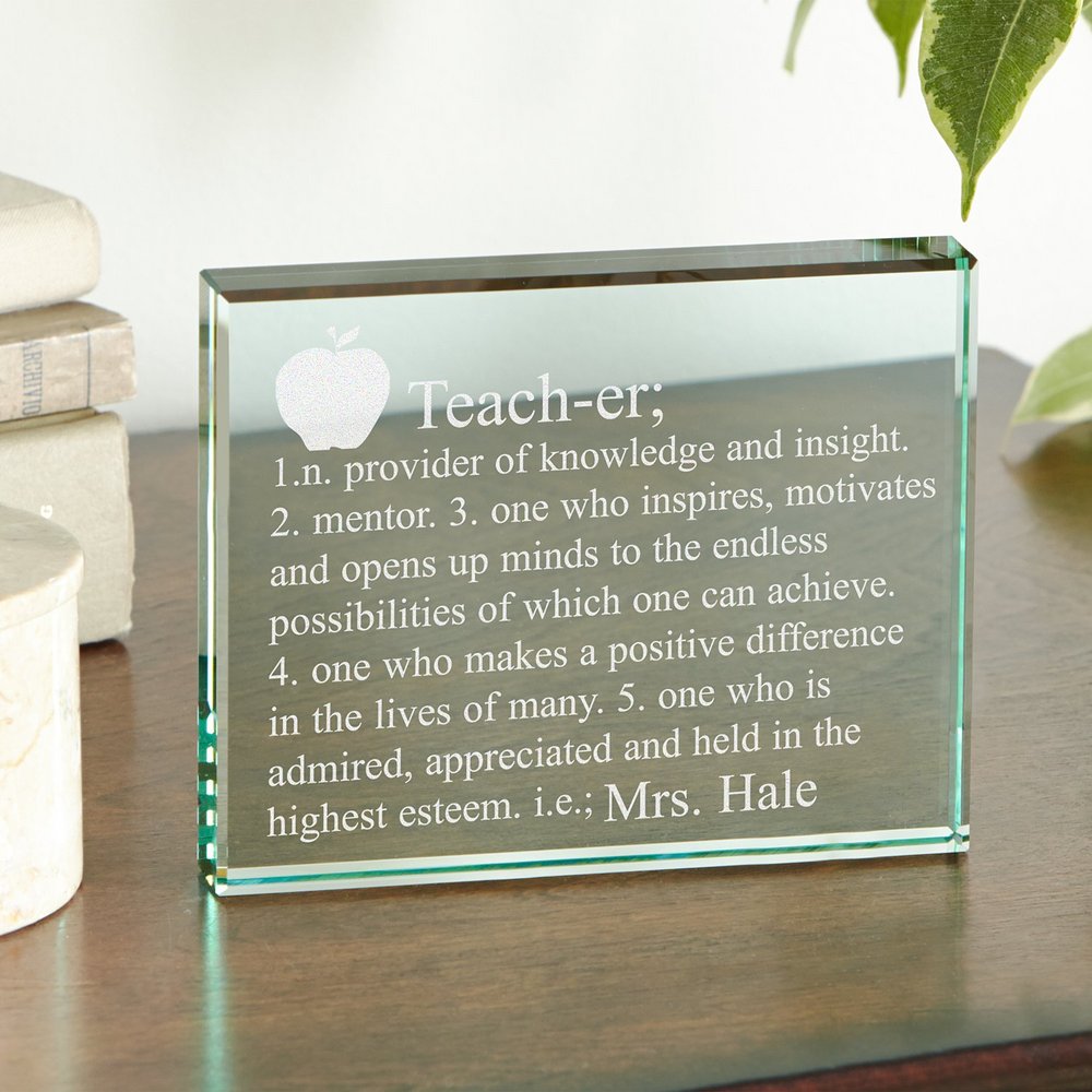 Educator Personalized Glass Block