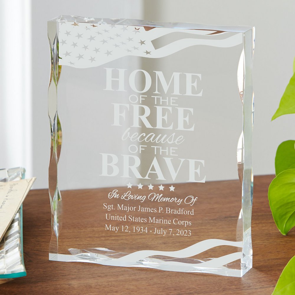 Patriotic Hero Memorial Personalized Keepsake Block
