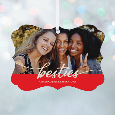 Best Friends Photo Scroll Ornament