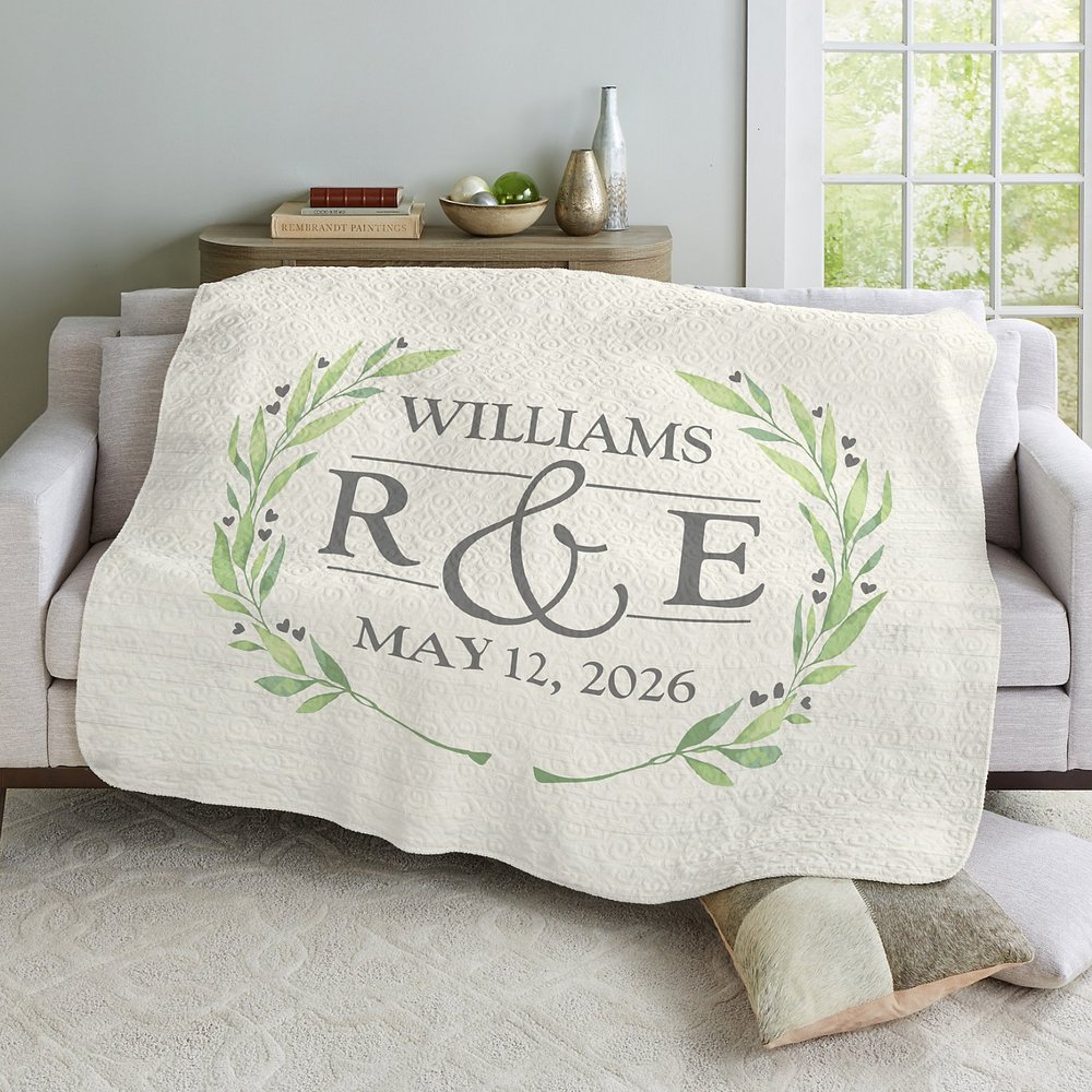 Elegant Couple Personalized Quilted Throw