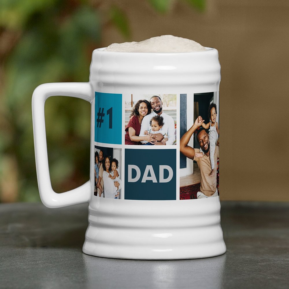 Top Dad Photo Beer Stein