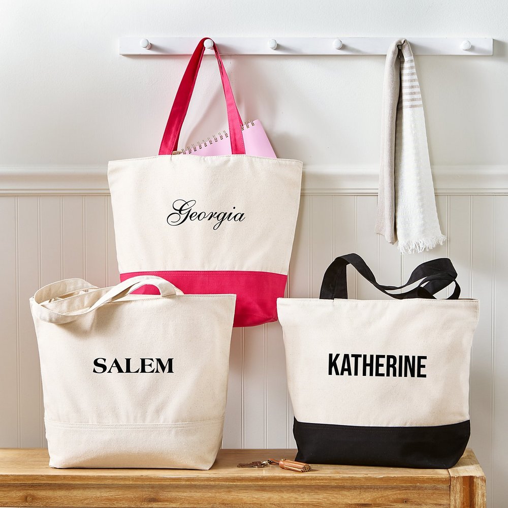 Pick-a-Font Zippered Tote Bag