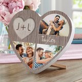 Engraved Love Personalized Photo Wooden Heart
