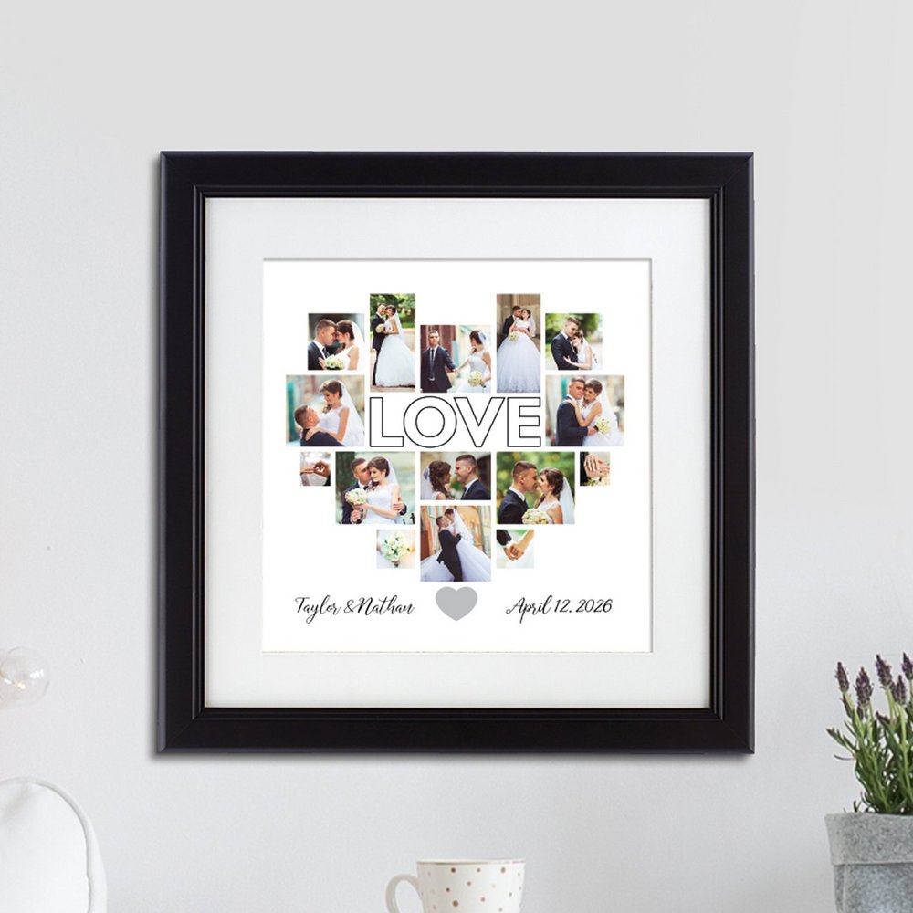 Framed Heart Personalized Photo Collage Print