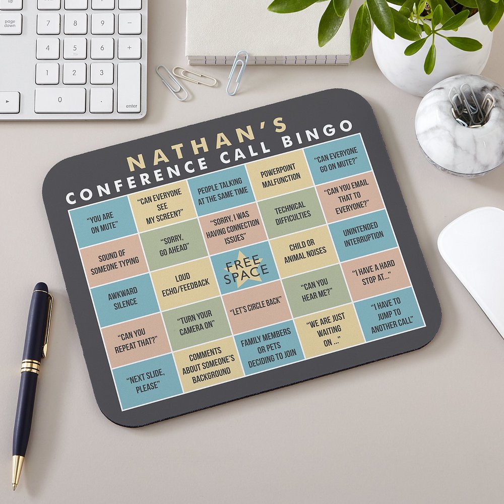 Virtual Meeting Bingo Personalized Mouse Pad
