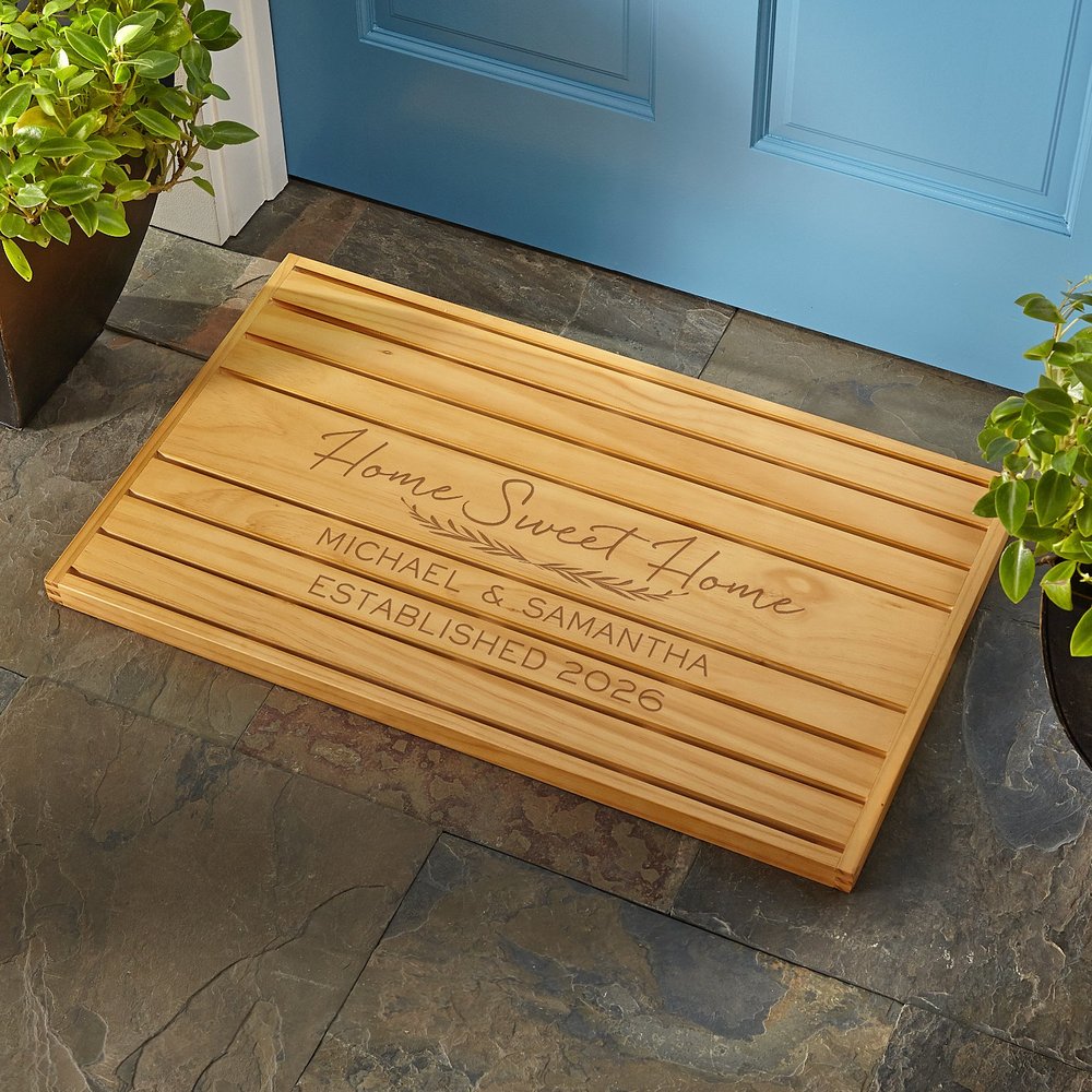 Home Sweet Home Personalized Wooden Welcome Mat