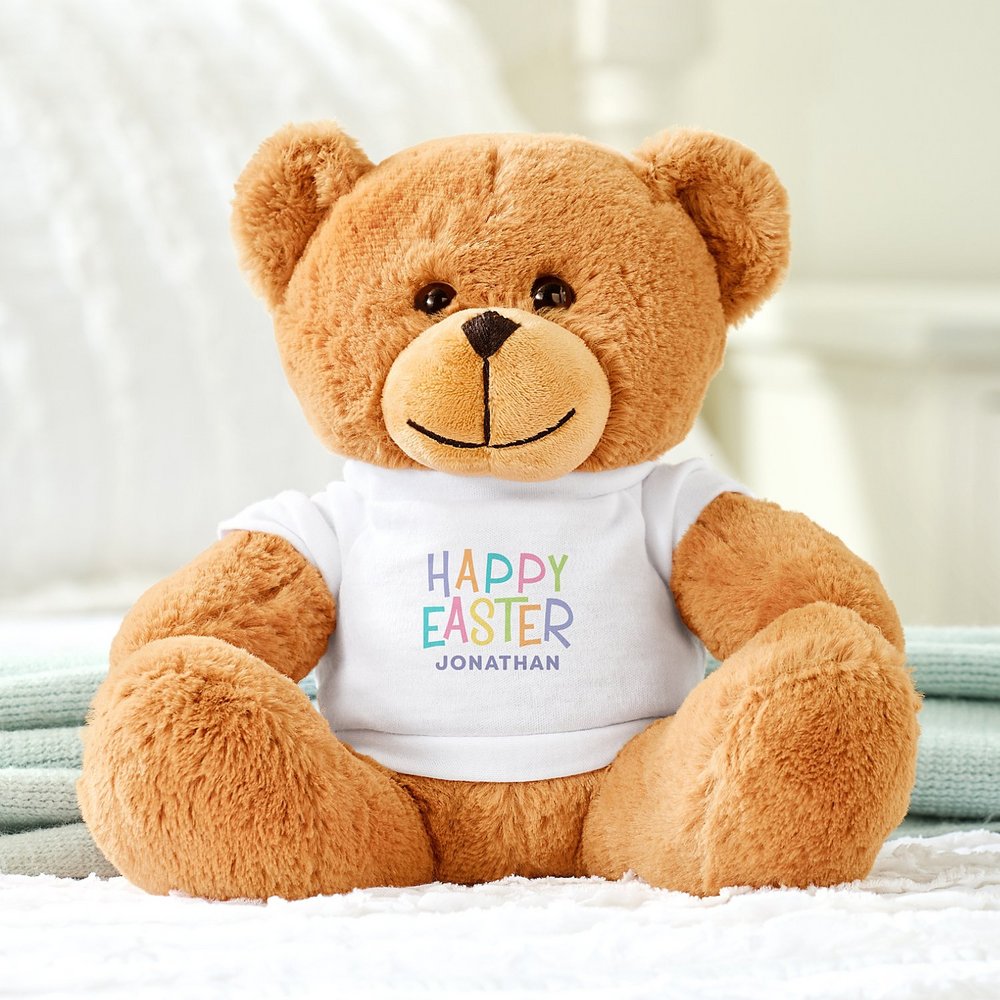 Little Plush Bear with Easter T-shirt