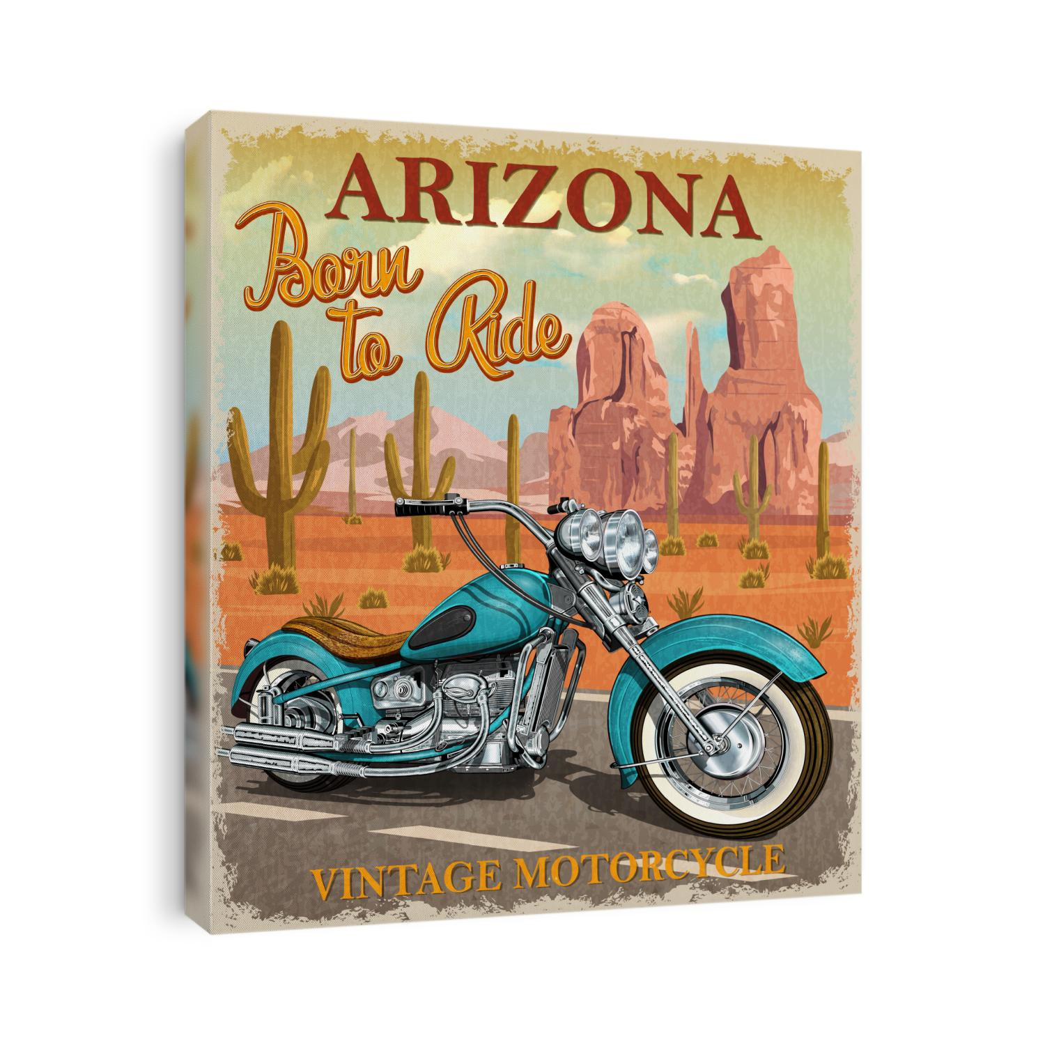 Vintage Arizona motorcycle poster.