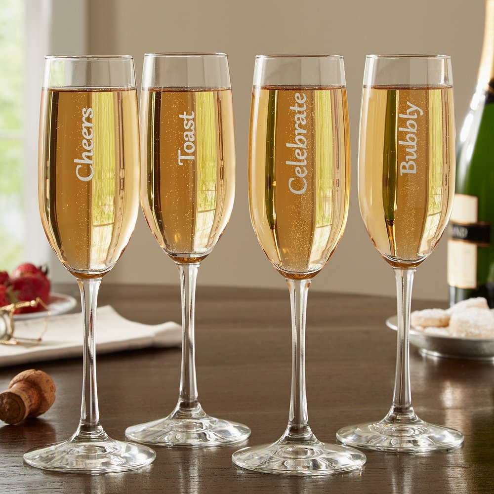 Toast Time! Personalized Champagne Flutes Set