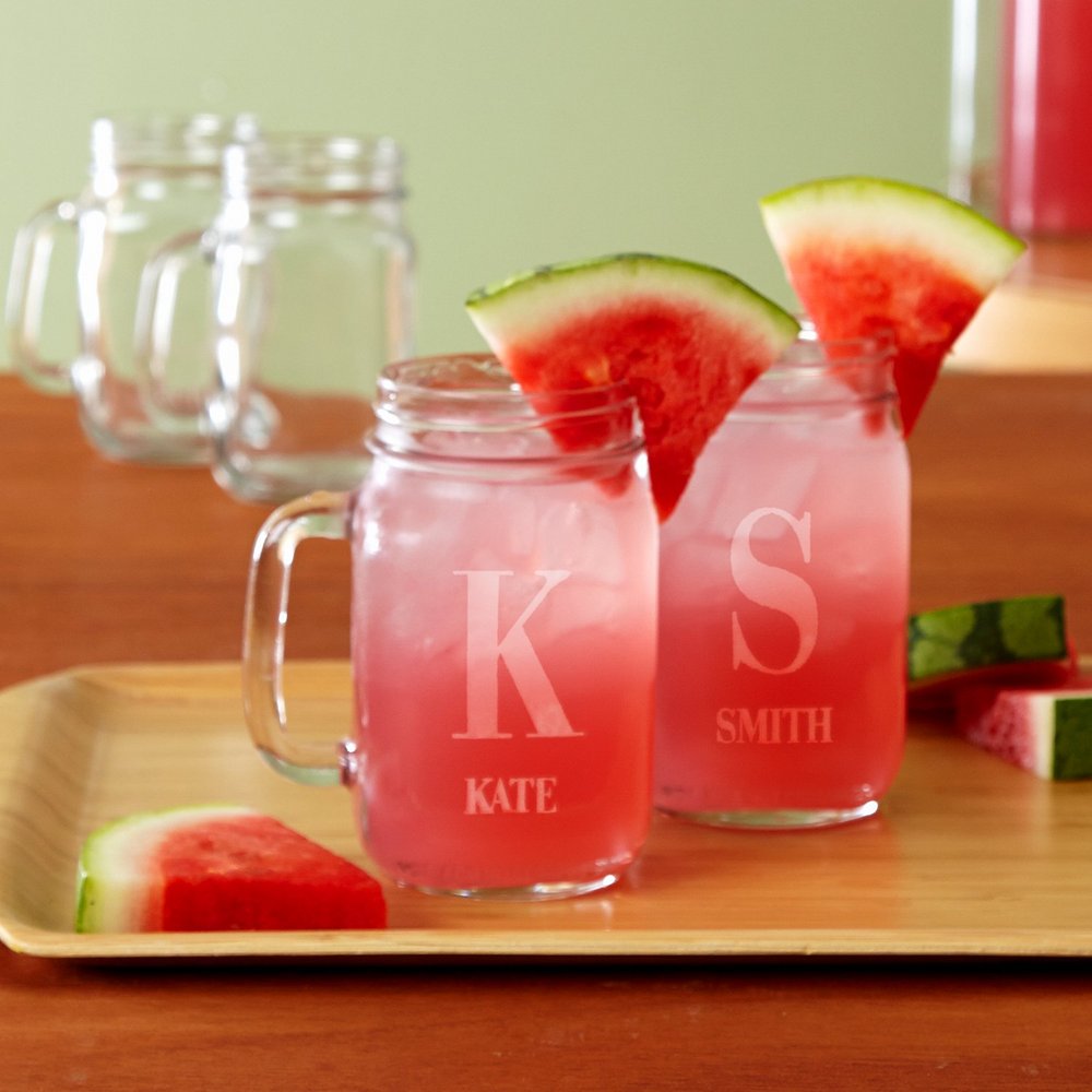 Vintage Glass Personalized Drinking Jar