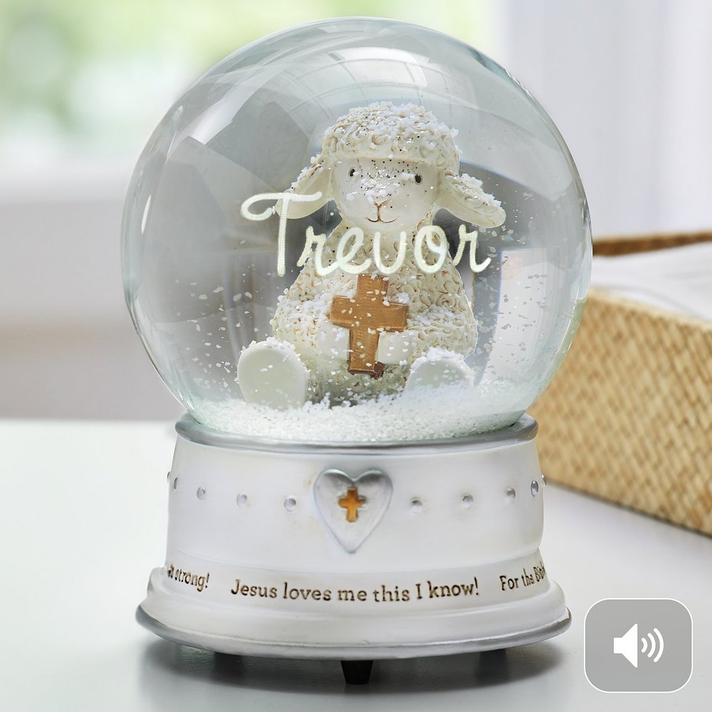 Jesus Loves Me Melodic Personalized Snow Globe