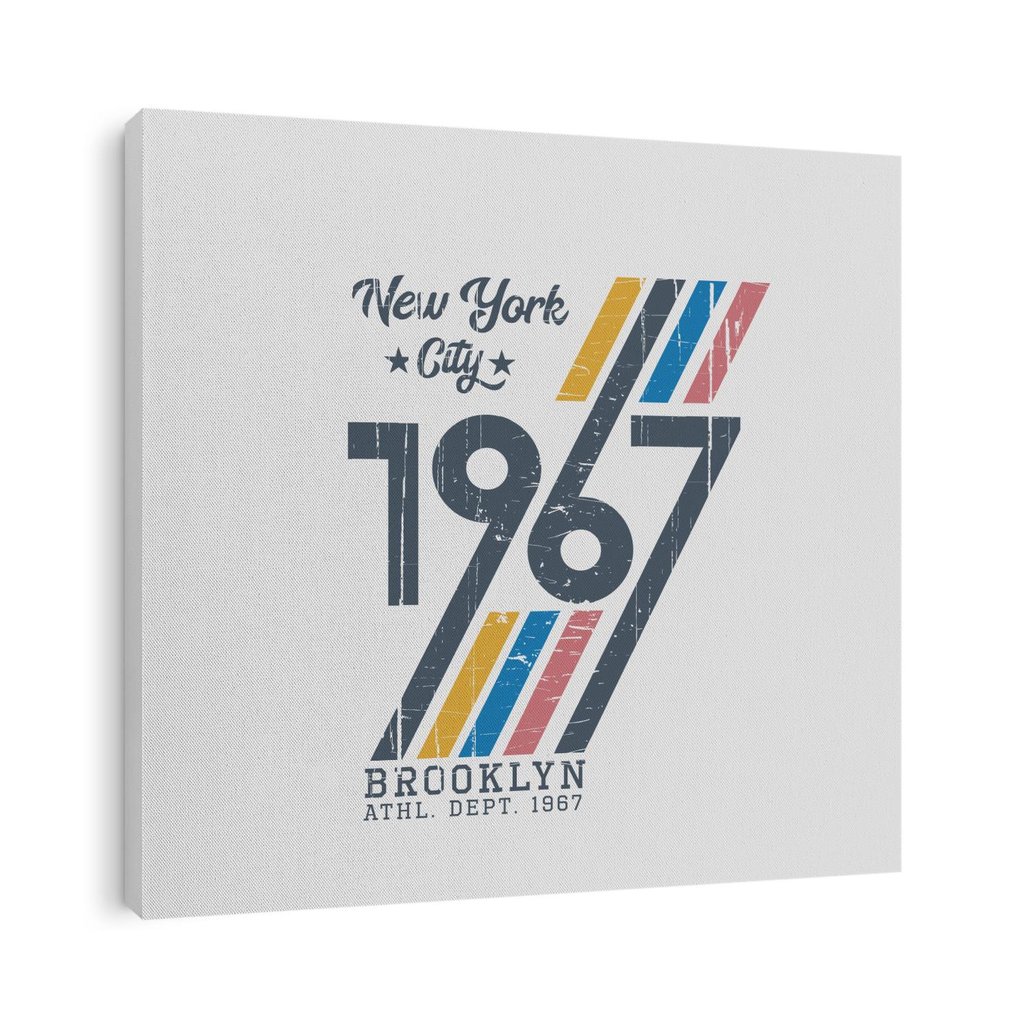 Vector illustration on the theme of athletic in New York City, Brooklyn. Vintage design. Grunge background.  Number sport typography, t-shirt graphics, poster, print, banner, flyer, postcard
