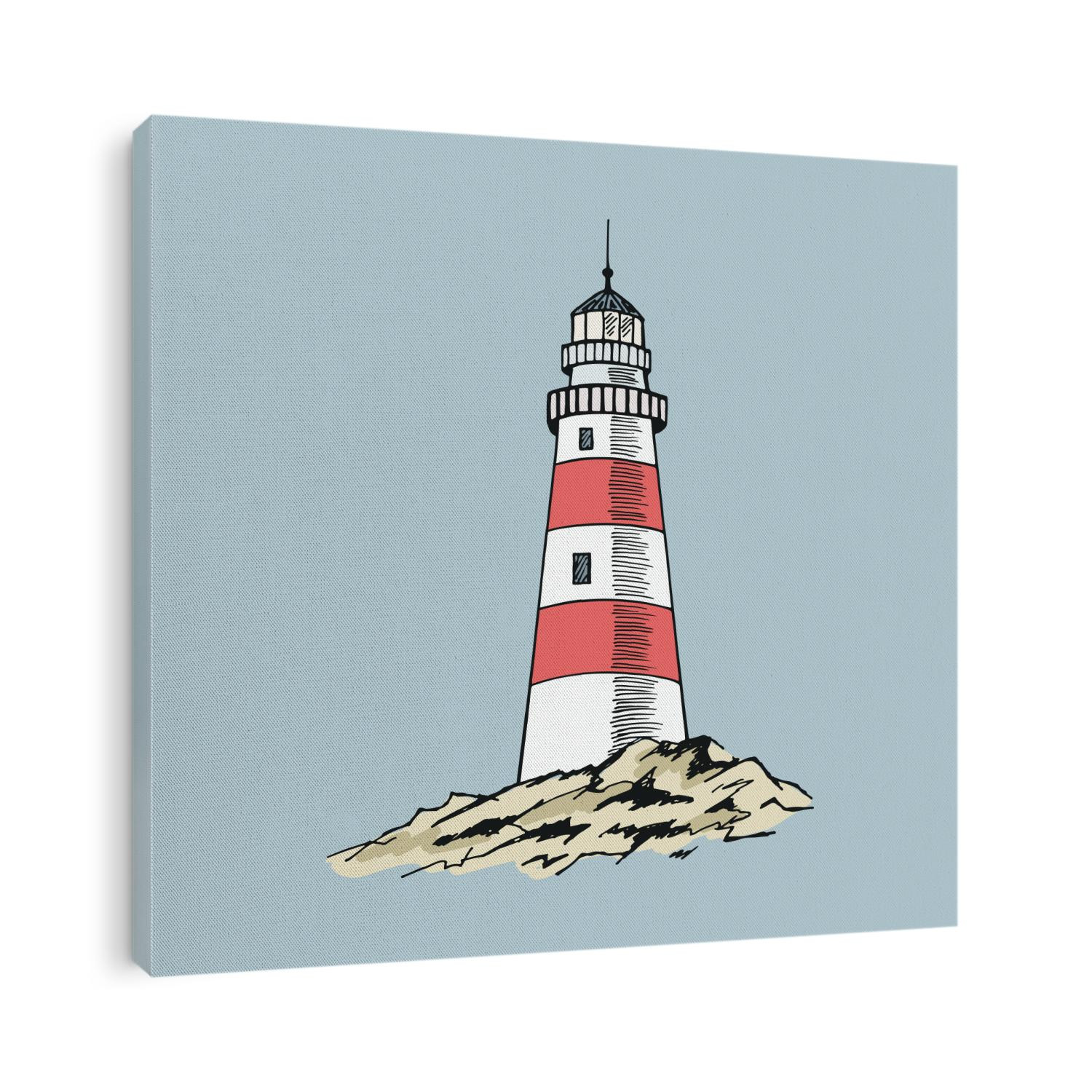 The lighthouse sketch. Hand drawn vector illustration.