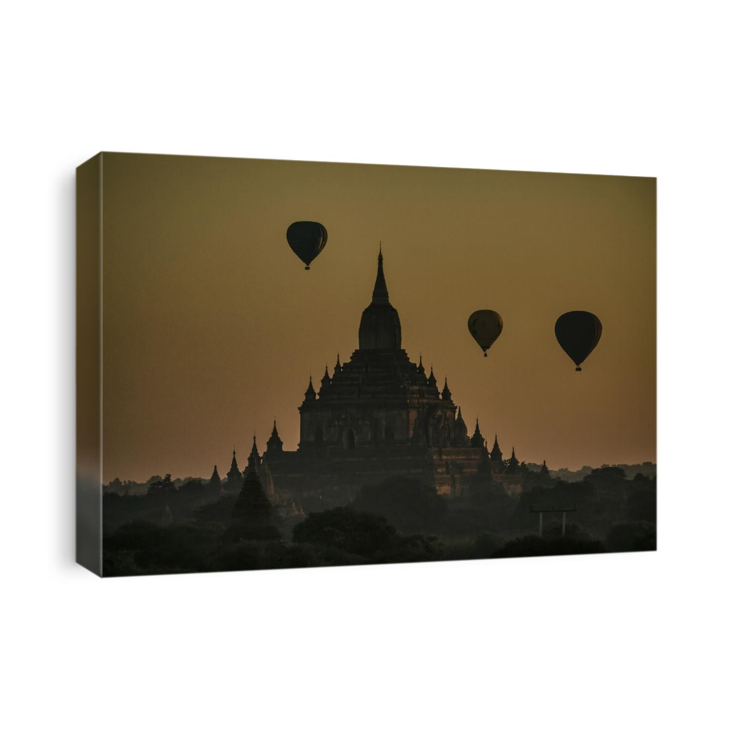 Temples at sunrise in Bagan, Burma