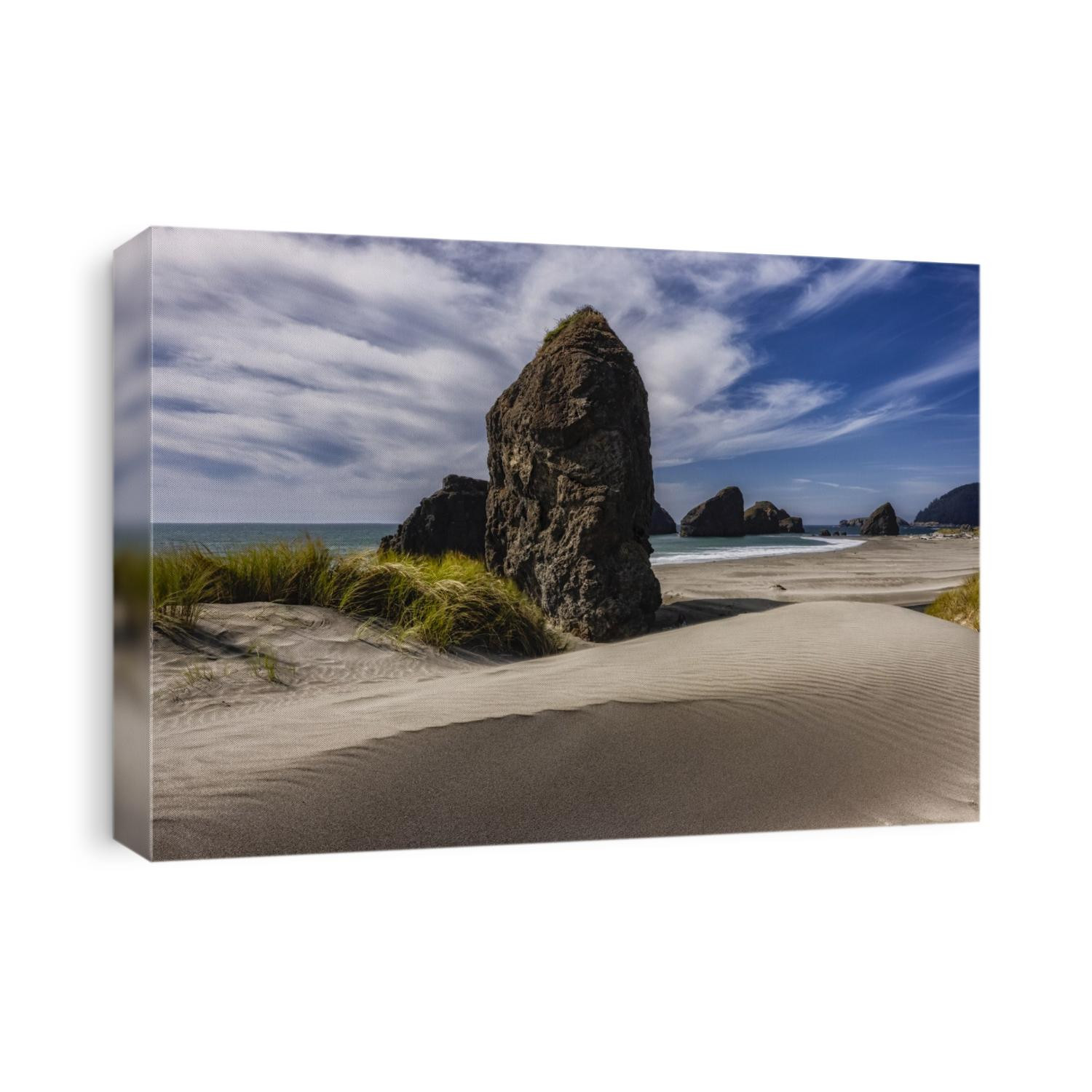 Seastacks and sand dunes on the Oregon Coast