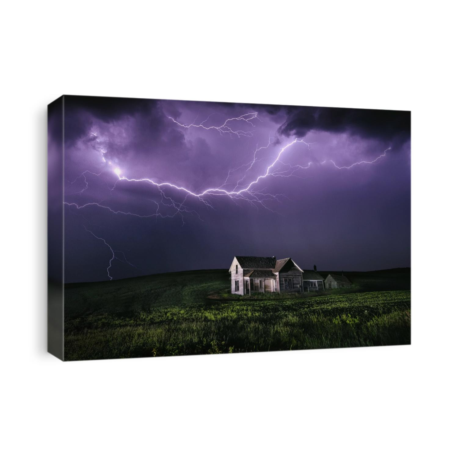 Lighting storm over abandoned home in the Palouse