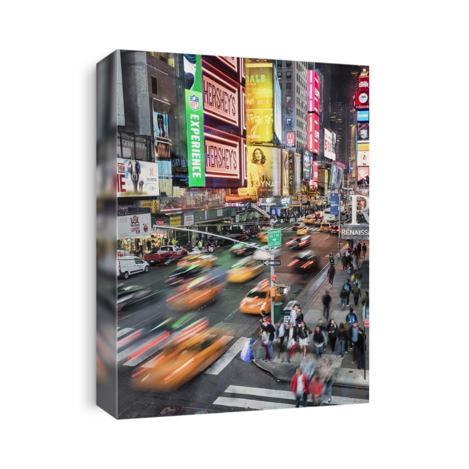 Taxis and traffic in Times Square in New York City