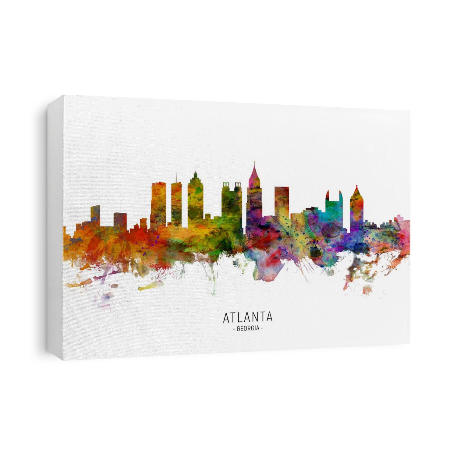 Watercolor art print of the skyline of Atlanta, Georgia, United States