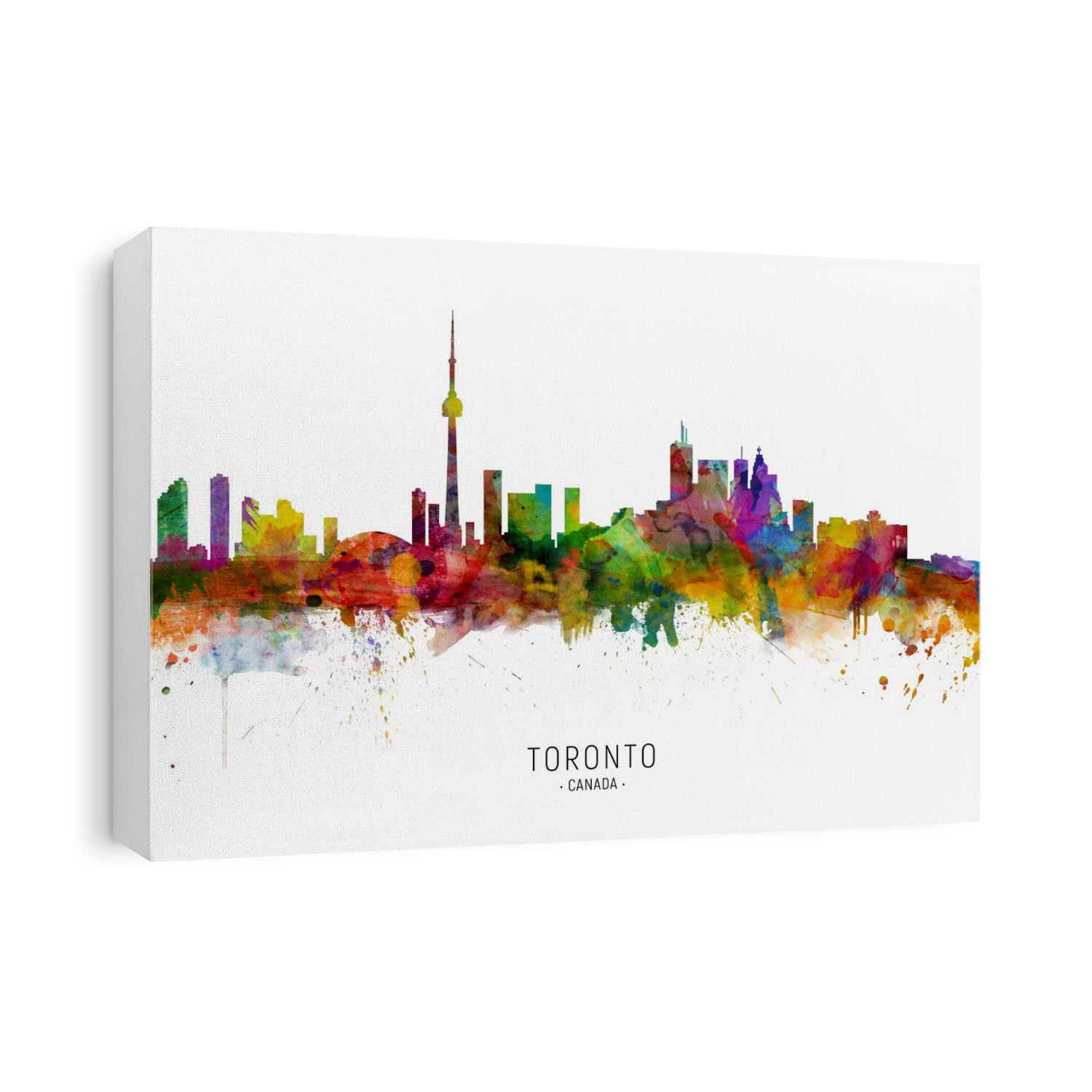 Watercolor art print of the skyline of Toronto, Canada