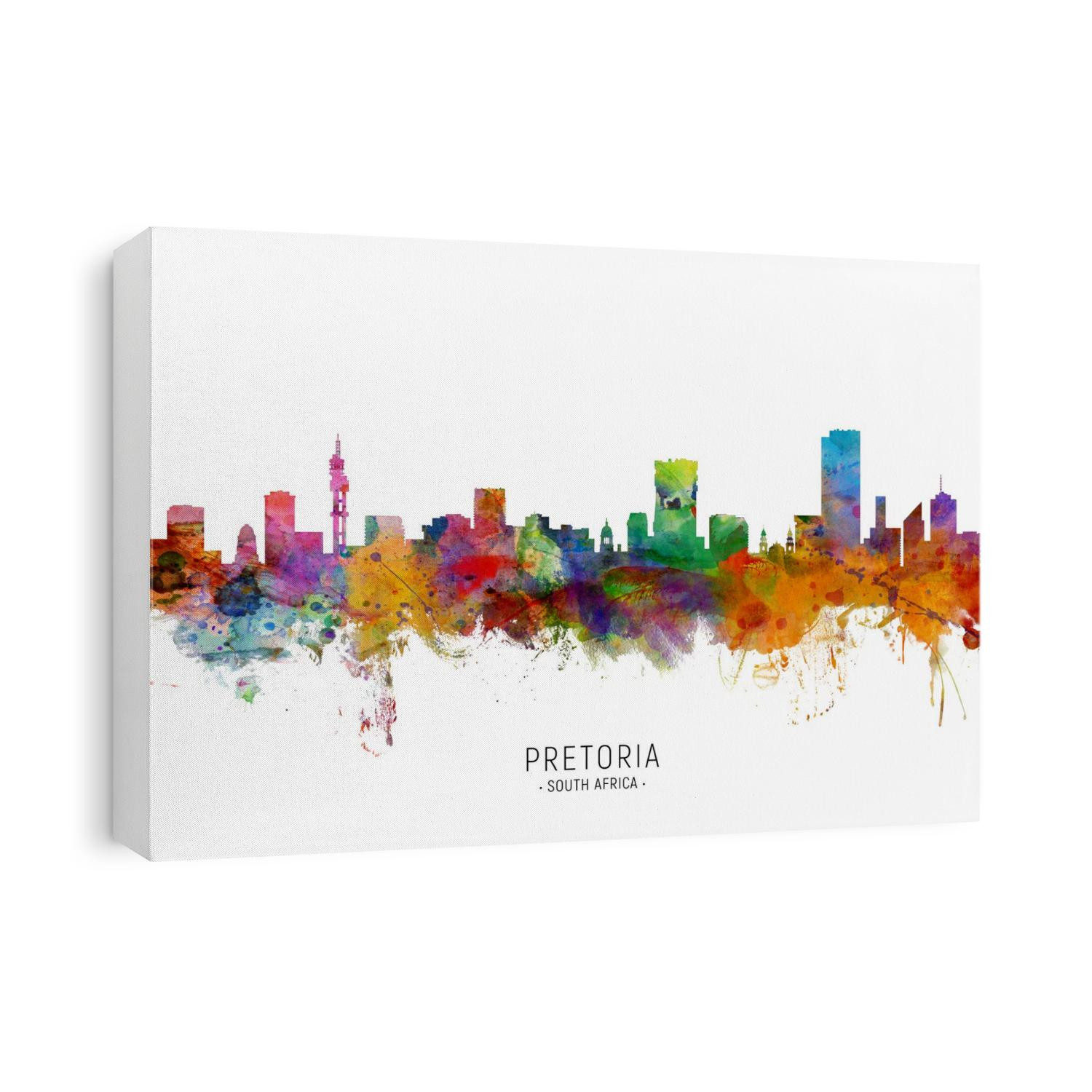 Watercolor art print of the skyline of Pretoria, South Africa
