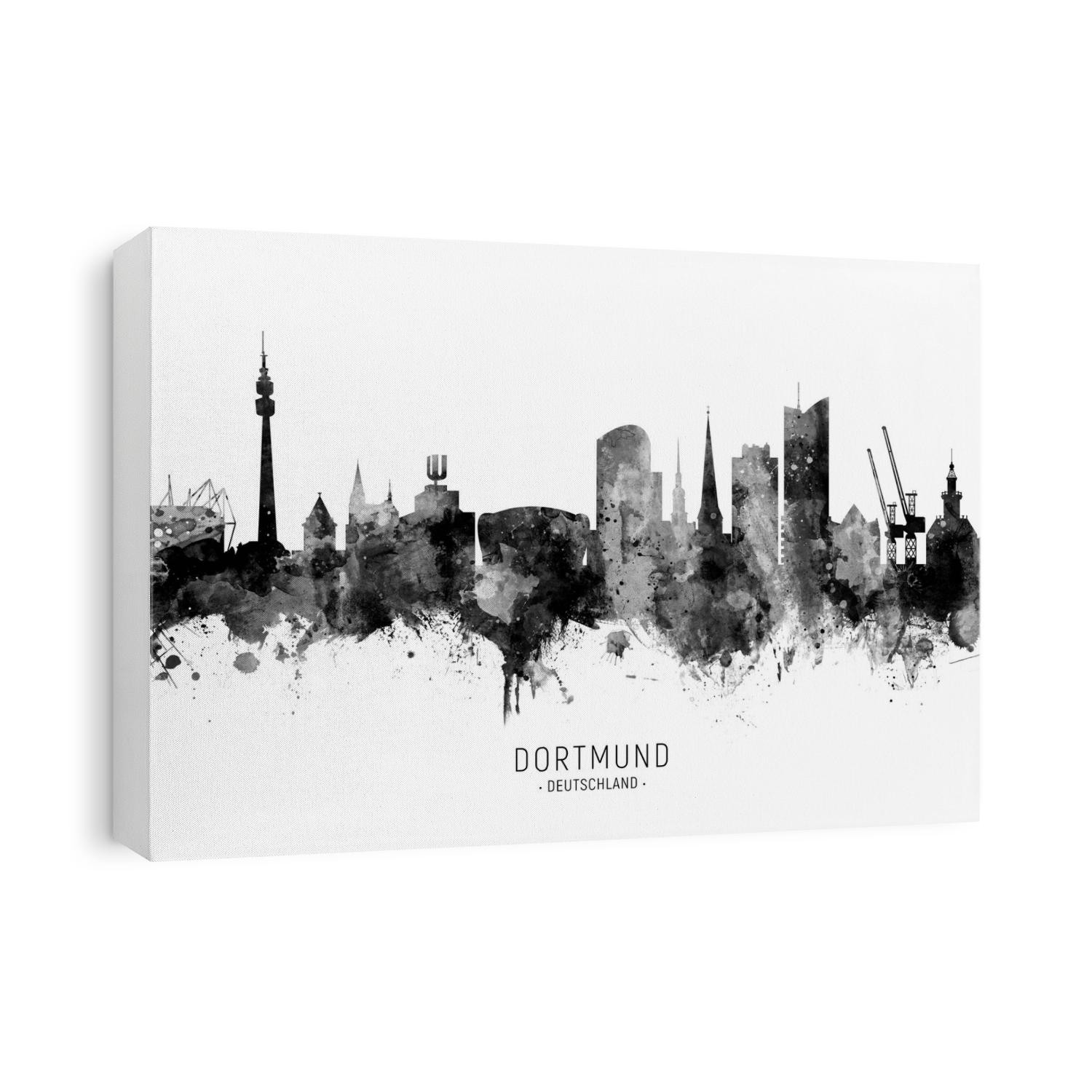 Watercolor art print of the skyline of Dortmund, Germany 