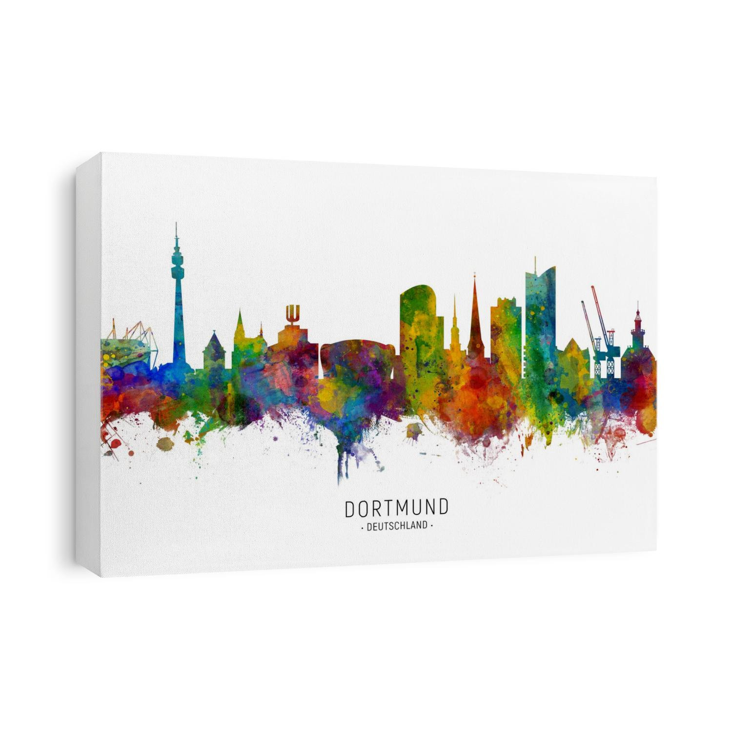 Watercolor art print of the skyline of Dortmund, Germany