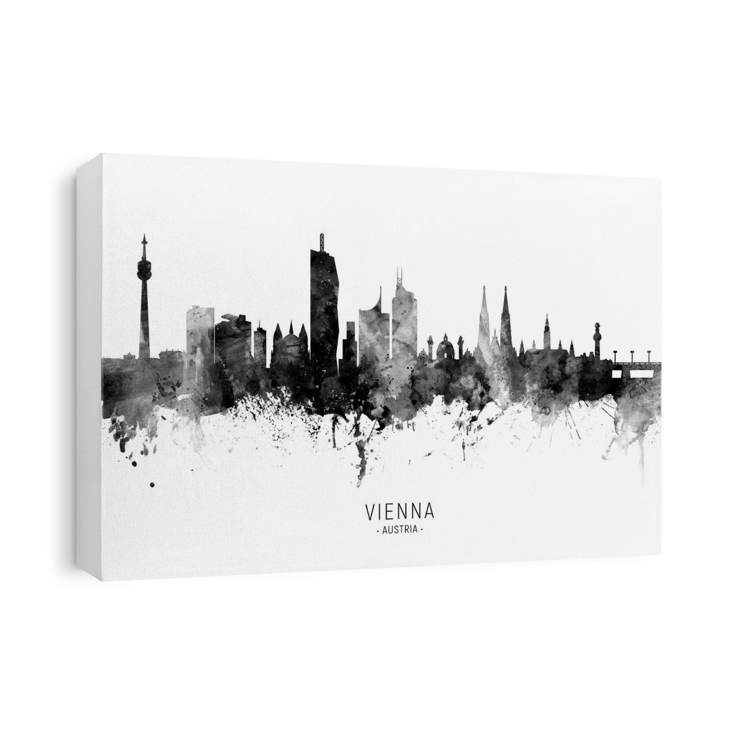 Watercolor art print of the skyline of Vienna, Austria