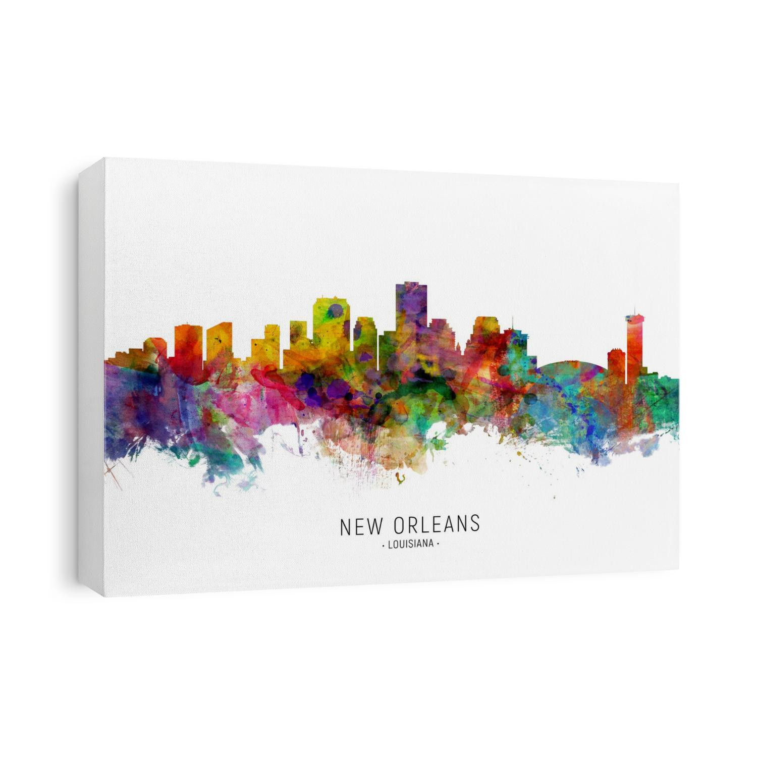 Watercolor art print of the skyline of New Orleans, Louisiana, United States
