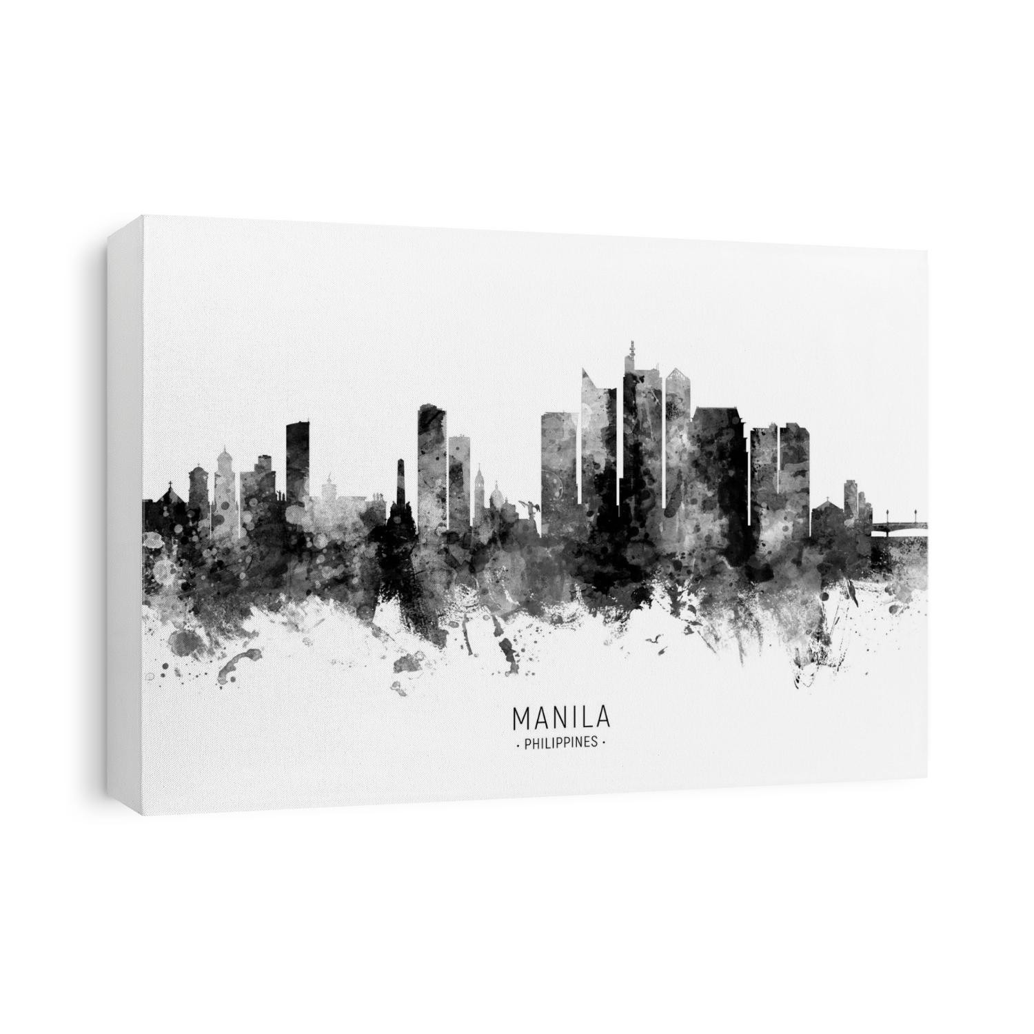 Watercolor art print of the skyline of Manila, Philippines
