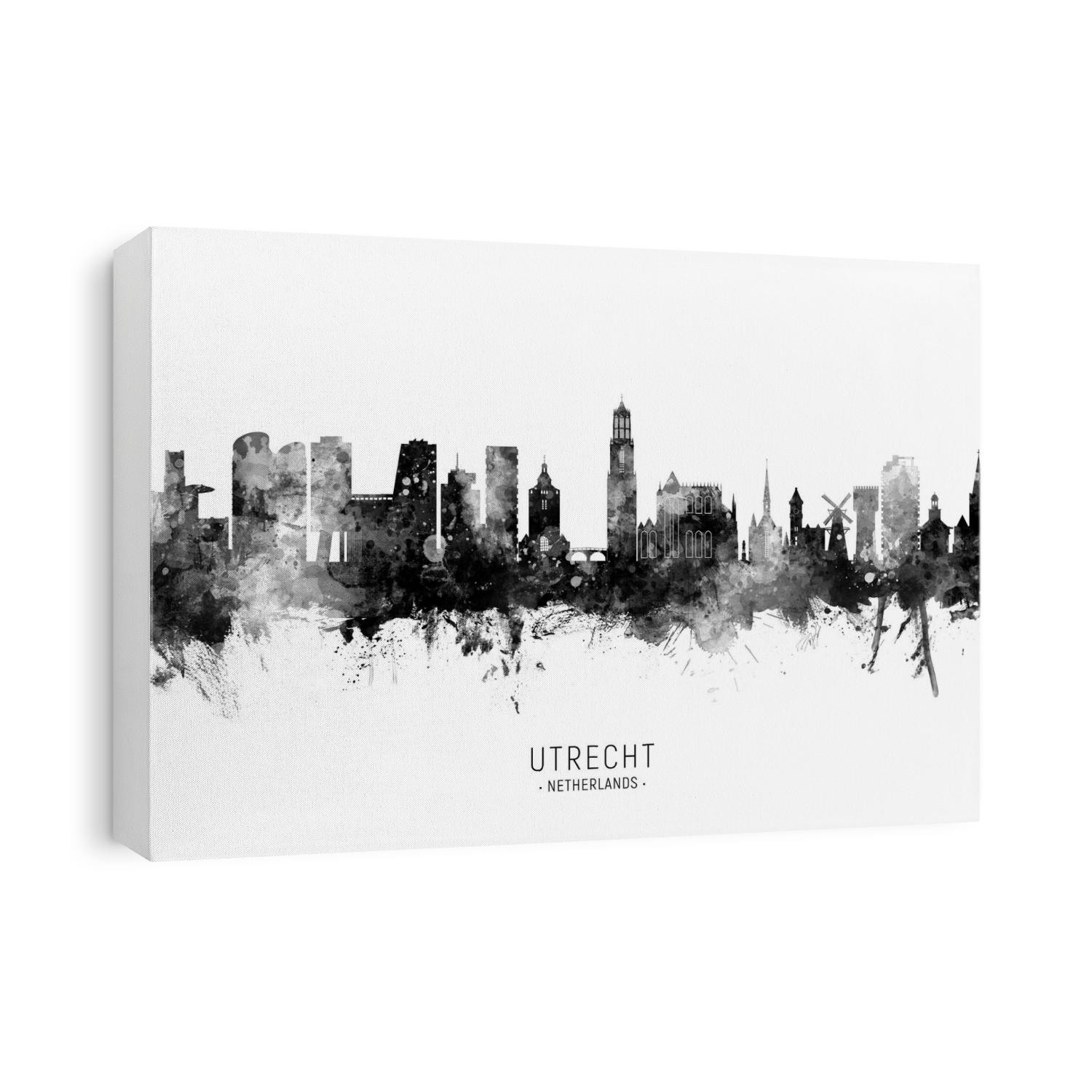 Watercolor art print of the skyline of Utrecht, The Netherlands