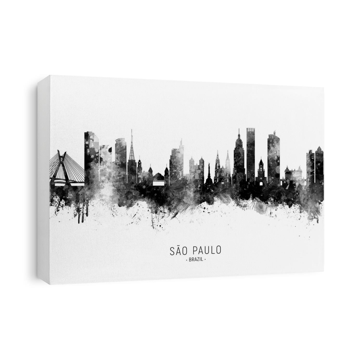 Watercolor art print of the skyline of São Paulo, Brazil