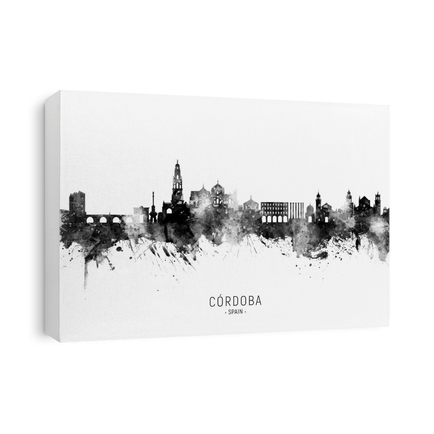 Watercolor art print of the skyline of Córdoba, Spain