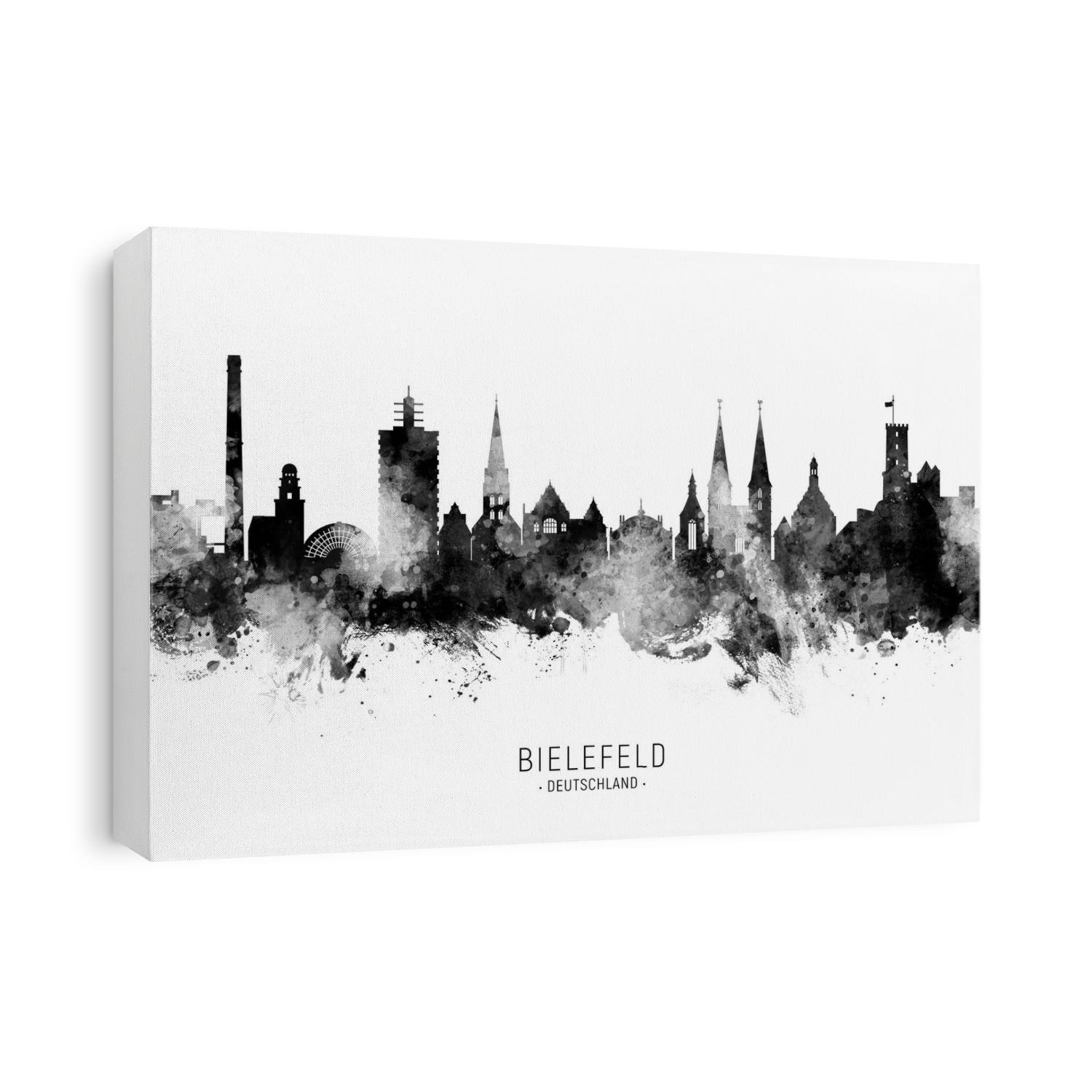 Watercolor art print of the skyline of Bielefeld, Germany