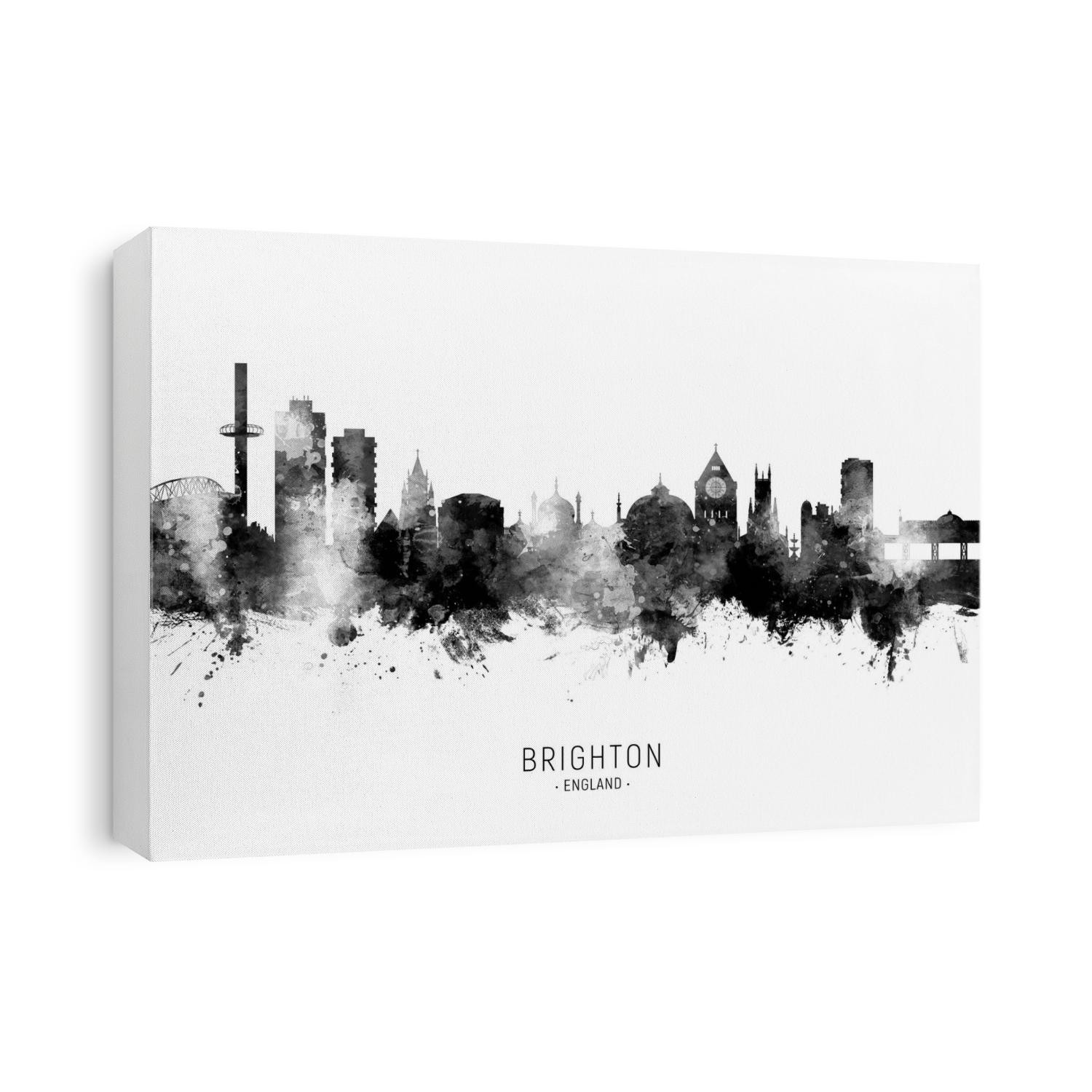 Watercolor art print of the skyline of Brighton, England, United Kingdom