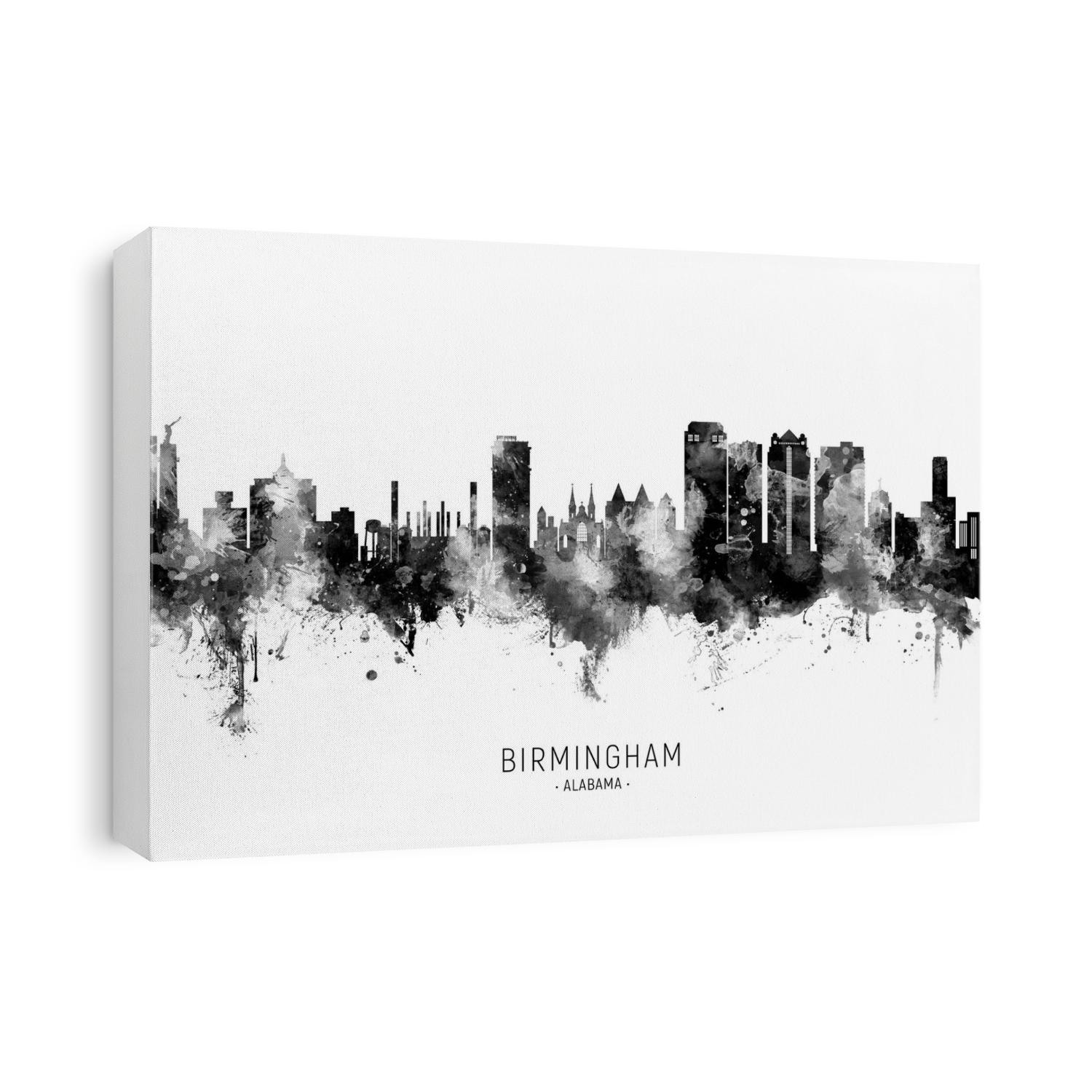 Watercolor art print of the skyline of Birmingham, Alabama