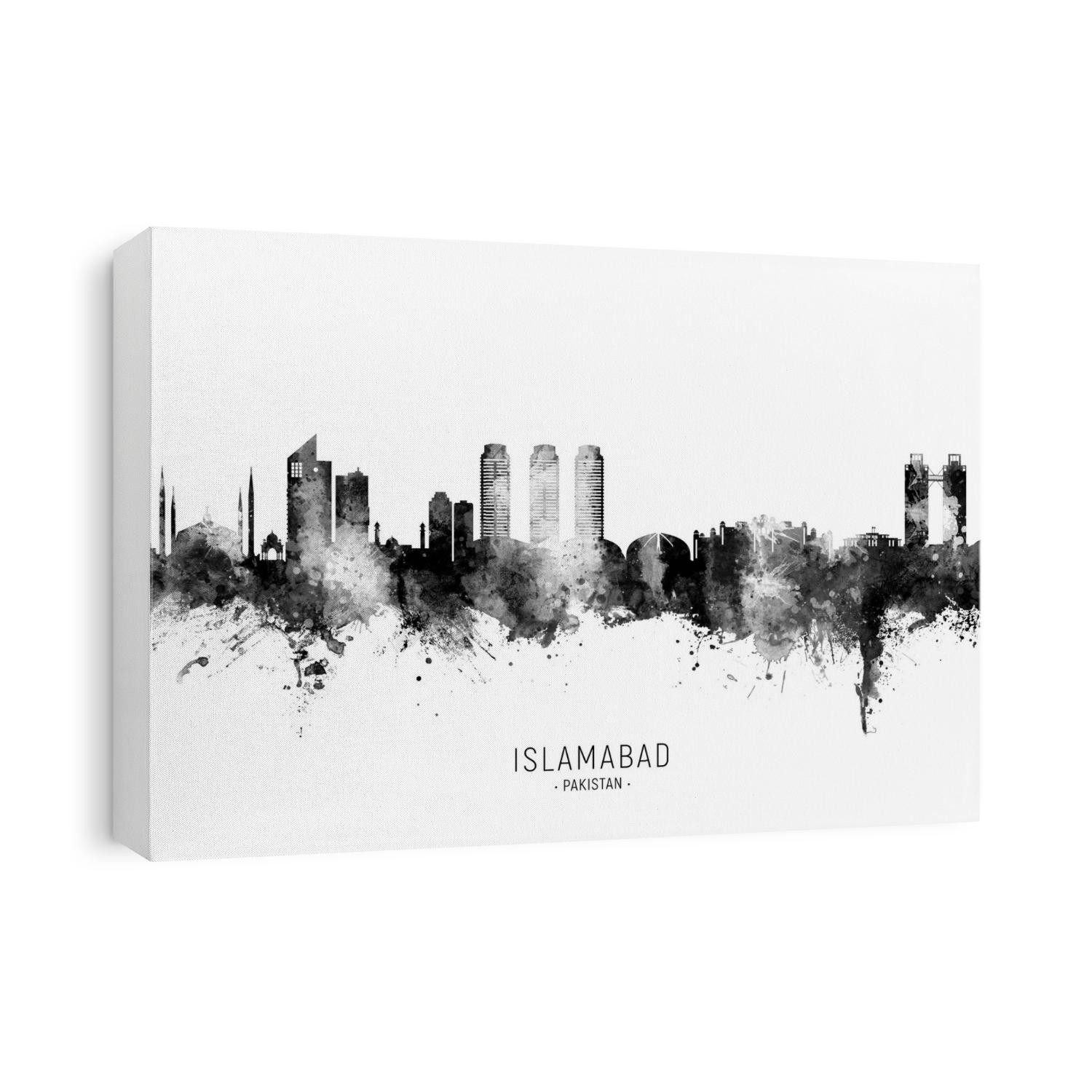 Watercolor art print of the skyline of Islamabad, Pakistan