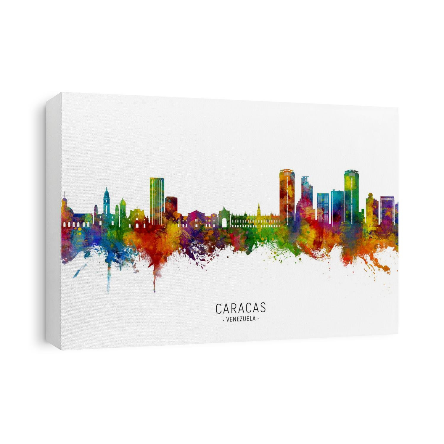 Watercolor art print of the skyline of Caracas, Venezuela