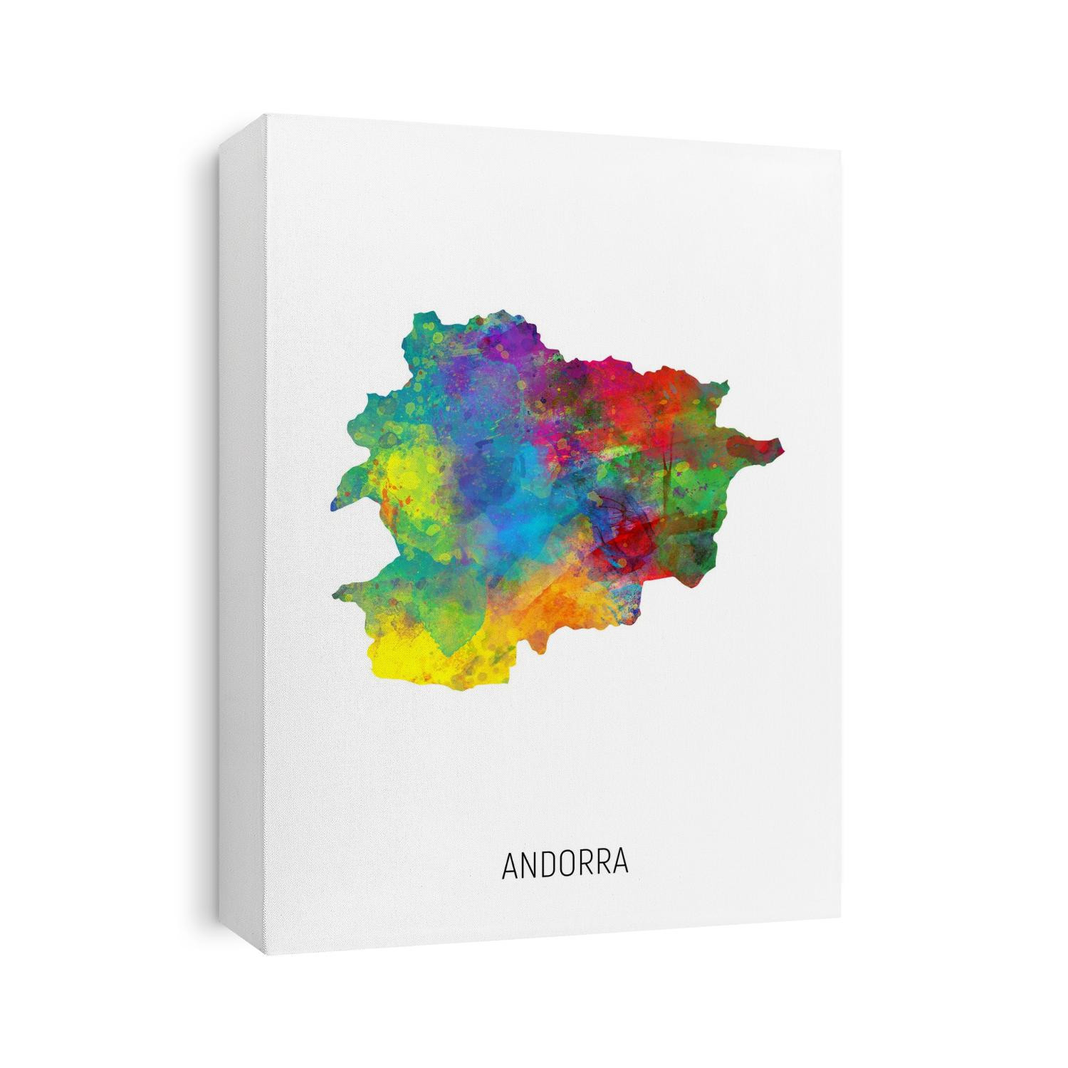 A watercolor map of Andorra