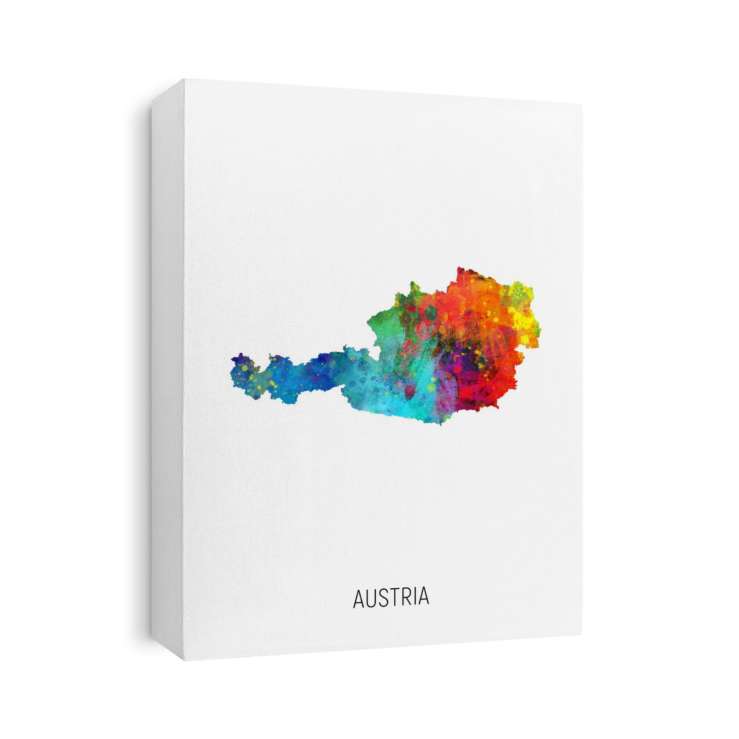 A watercolor map of Austria