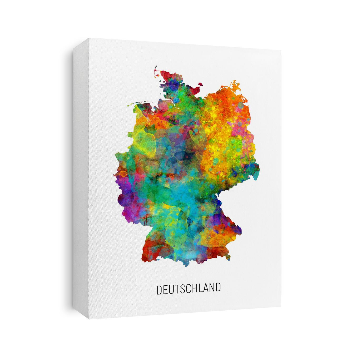 A watercolor map of Deutschland