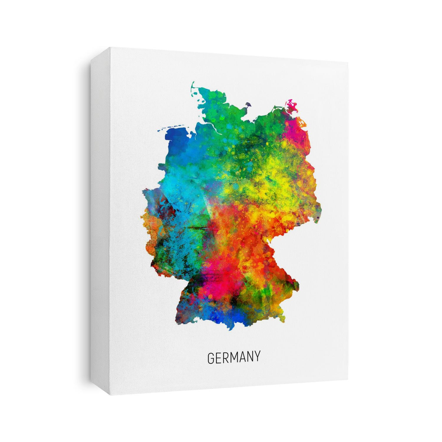 A watercolor map of Germany