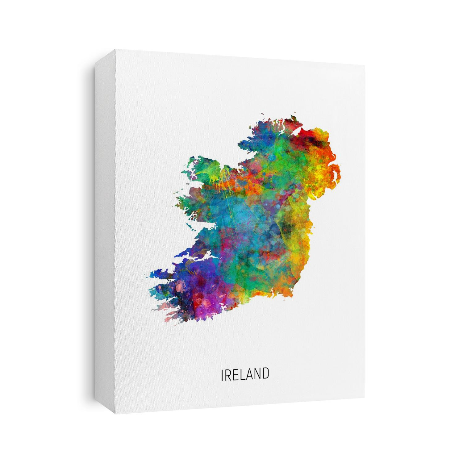 A watercolor map of Ireland