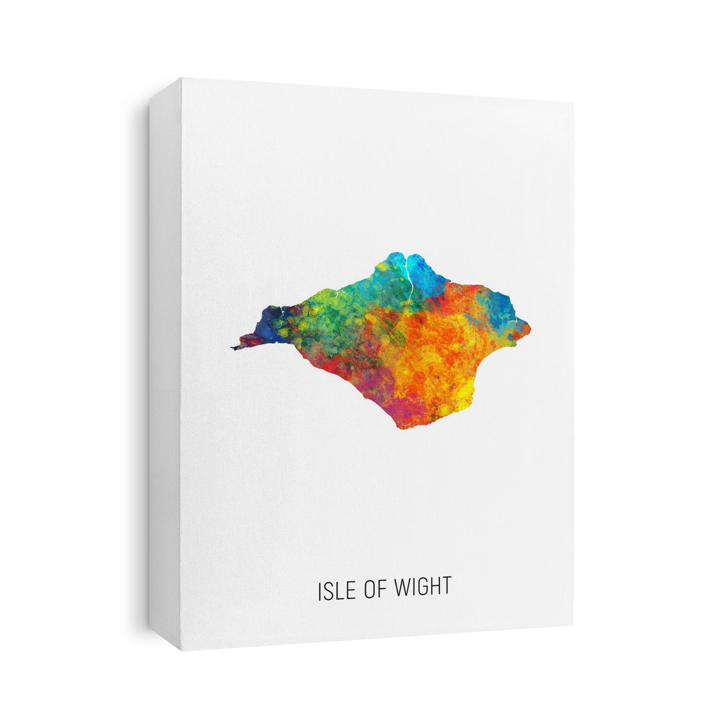 A watercolor map of Isle of Wight