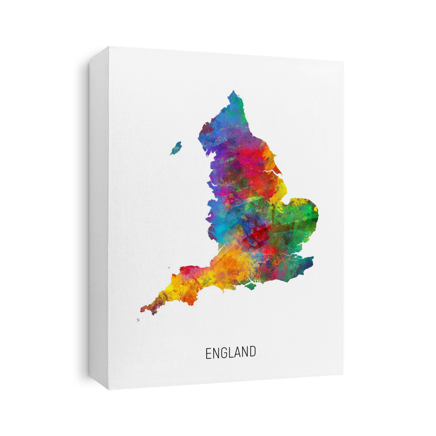 A watercolor map of England