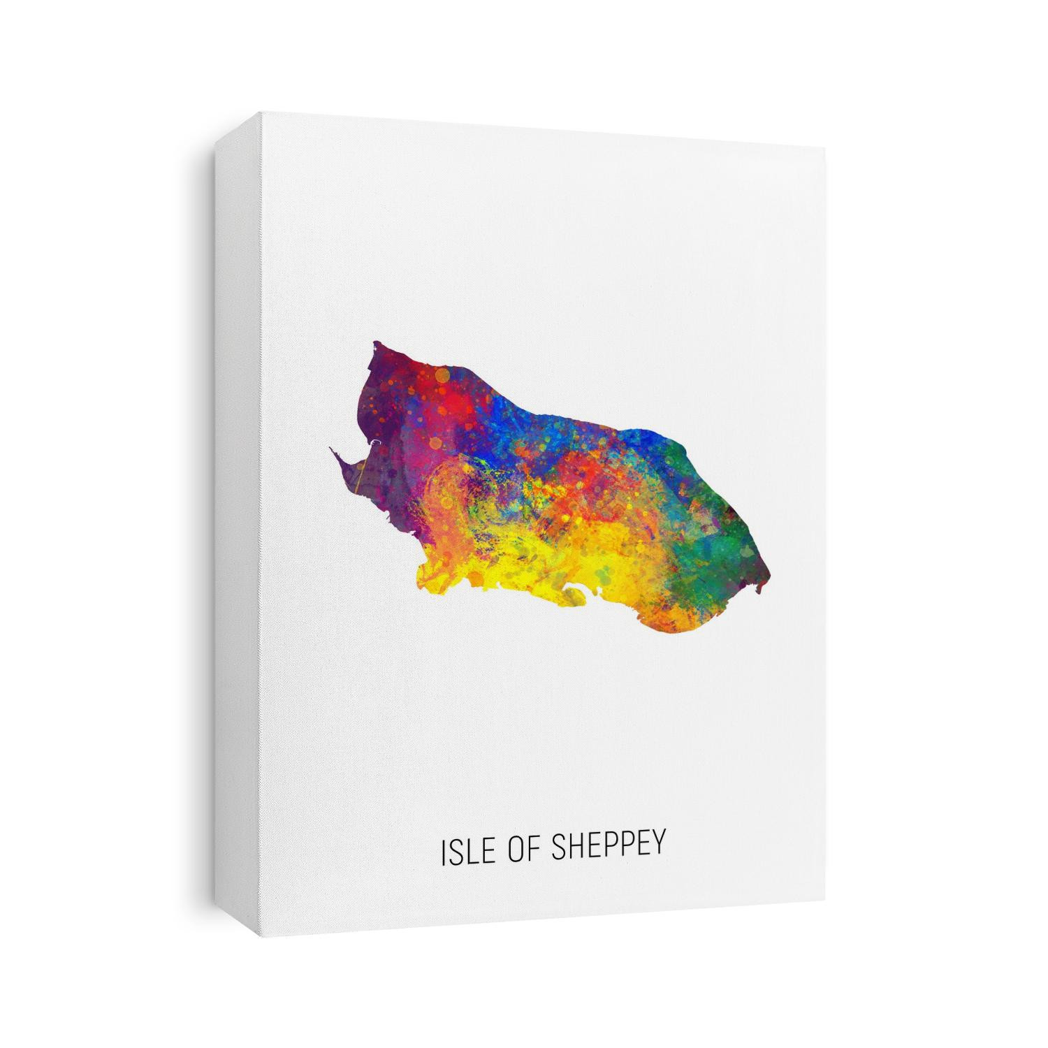 A watercolor map of Isle of Sheppey