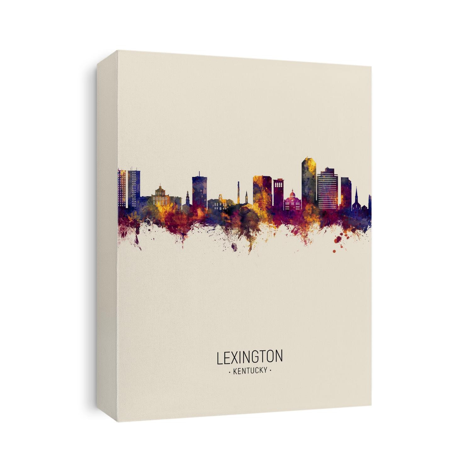 Watercolor art print of the skyline of Lexington, Kentucky