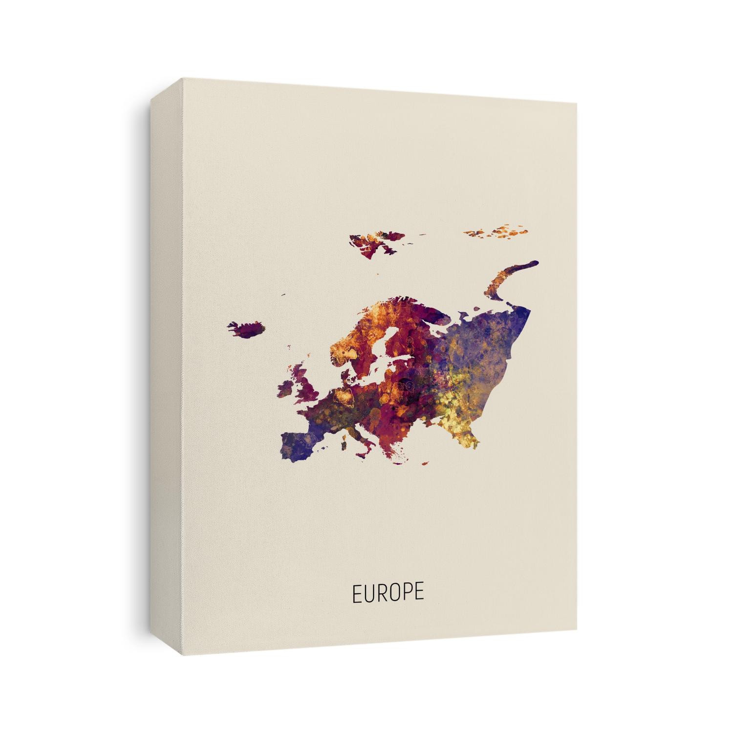A watercolor map of Europe